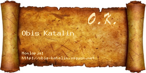 Obis Katalin névjegykártya